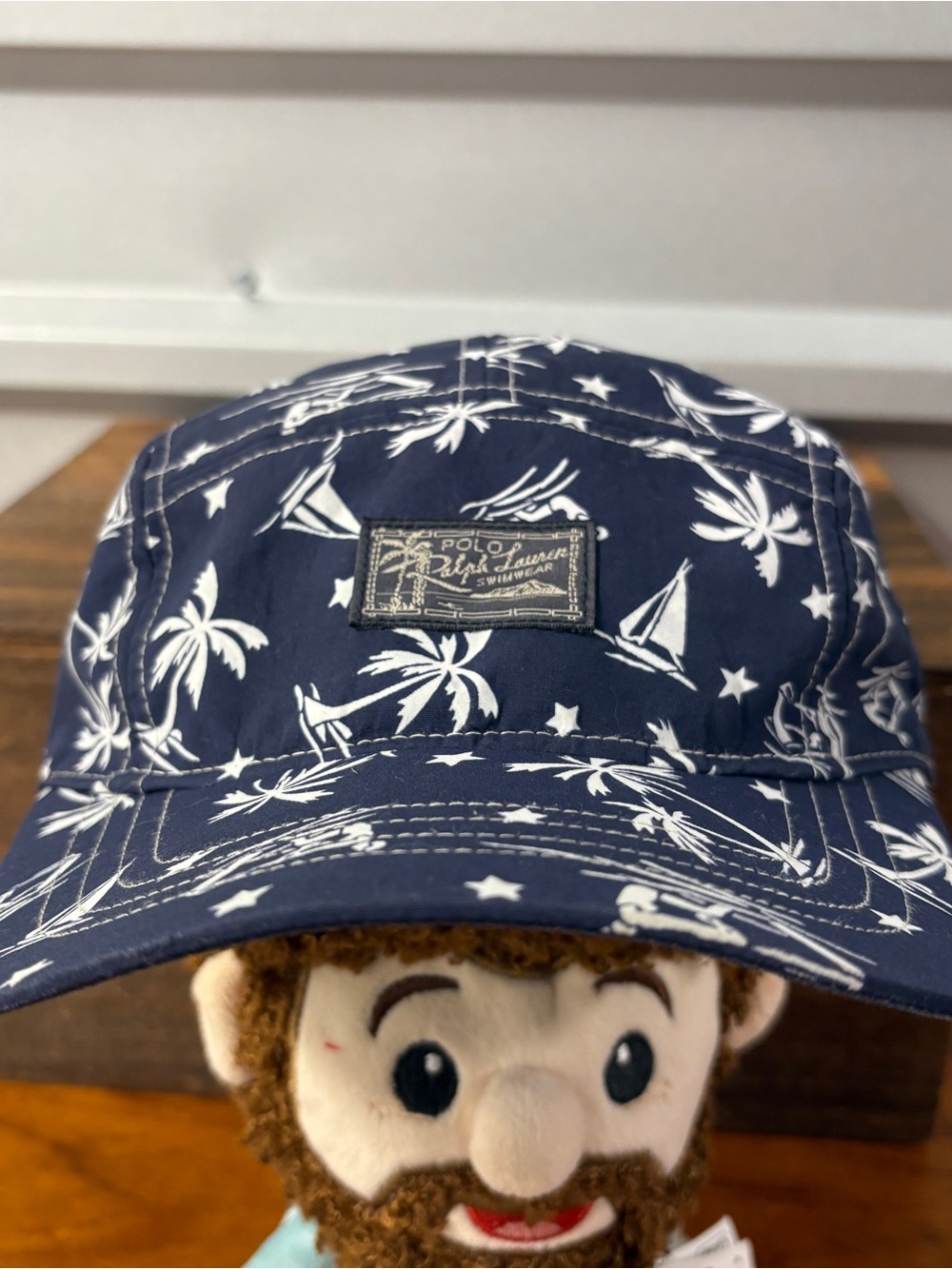 Polo Ralph Lauren Swimwear Blue Beach Print 5 Panel Cap One Size